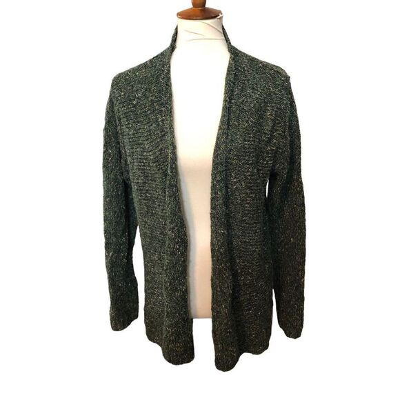 Charter Club green mixed knit open front wool blend cardigan XL - Picture 2 of 11